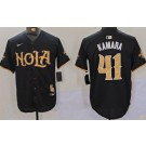 Men's New Orleans Saints #41 Alvin Kamara Black Nola Baseball Jersey