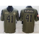 Men's New Orleans Saints #41 Alvin Kamara Limited Olive 2021 Salute To Service Jersey