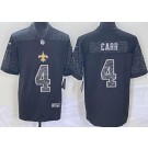 Men's New Orleans Saints #4 Derek Carr Limited Black RFLCTV Jersey