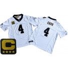 Men's New Orleans Saints #4 Derek Carr Limited White C Patch FUSE Vapor Jersey