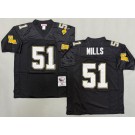 Men's New Orleans Saints #51 Sam Mills Black 1987 Throwback Jersey