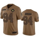 Men's New Orleans Saints #94 Cameron Jordan Limited Brown 2023 Salute To Service Jersey