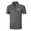 Men's New Orleans Saints Anthracite Collection Striped Performance Pique Polo