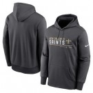 Men's New Orleans Saints Anthracite Prime Logo Name Split Pullover Hoodie