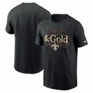 Men's New Orleans Saints Black Gold Local Essential T Shirt