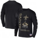 Men's New Orleans Saints Black NFL x Staple World Renowned Long Sleeve T Shirt