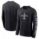 Men's New Orleans Saints Black RFLCTV Long Sleeve T Shirt