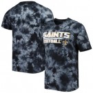 Men's New Orleans Saints Black Resolution Tie Dye Raglan T Shirt
