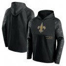 Men's New Orleans Saints Black Shade Defender Raglan Pullover Hoodie