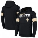Men's New Orleans Saints Black Sideline Arch Jersey Performance Pullover Hoodie