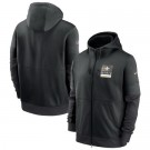 Men's New Orleans Saints Black Sideline Impact Lockup Performance Full Zip Pullover Hoodie