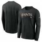 Men's New Orleans Saints Black Sideline Infograph Lock Up Performance Long Sleeve T Shirt
