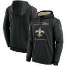 Men's New Orleans Saints Black Sideline Logo Performance Pullover Hoodie