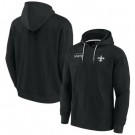 Men's New Orleans Saints Black Super Soft Fleece Pullover Hoodie