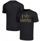 Men's New Orleans Saints Black The NFL ASL Collection by Love Sign Tri Blend T Shirt