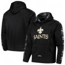 Men's New Orleans Saints Black Zubaz Tonal Oxide Pullover Hoodie