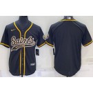 Men's New Orleans Saints Blank Black Baseball Jersey