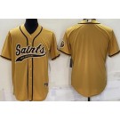 Men's New Orleans Saints Blank Gold Baseball Jersey