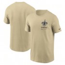 Men's New Orleans Saints Cream Sideline Infograph Lockup Performance T Shirt