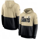 Men's New Orleans Saints Gold Black Sideline Impact Lockup Performance Pullover Hoodie