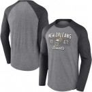 Men's New Orleans Saints Gray 1967 Tri Blend Raglan Athletic Long Sleeve T Shirt