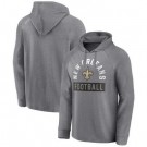 Men's New Orleans Saints Gray No Time Off Raglan Pullover Hoodie