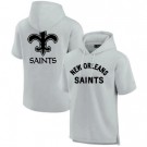 Men's New Orleans Saints Gray Super Soft Fleece Short Sleeve Hoodie