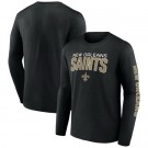 Men's New Orleans Saints Navy Go the Distance Long Sleeve T Shirt