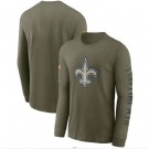 Men's New Orleans Saints Olive 2022 Salute To Service Long Sleeve T Shirt