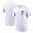 Men's New Orleans Saints White Sideline Infograph Lockup Performance T Shirt