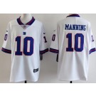 Men's New York Giants #10 Eli Manning Limited White Throwback Vapor Jersey