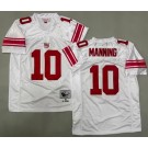 Men's New York Giants #10 Eli Manning White 2007 Throwback Jersey