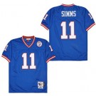 Men's New York Giants #11 Phil Simms Blue 1986 Throwback Jersey