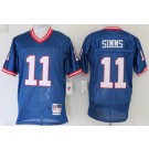 Men's New York Giants #11 Phil Simms Blue Throwback Jersey