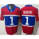 Men's New York Giants #1 Malik Nabers Limited Red Alternate FUSE Vapor Jersey