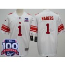 Men's New York Giants #1 Malik Nabers Limited White 100 Seasons Vapor Jersey