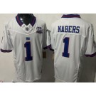 Men's New York Giants #1 Malik Nabers Limited White Throwback 100 Seasons FUSE Vapor Jersey