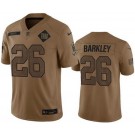 Men's New York Giants #26 Saquon Barkley Limited Brown 2023 Salute To Service Jersey