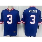 Men's New York Giants #3 Russell Wilson Limited Blue Classic Vapor Jersey