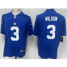 Men's New York Giants #3 Russell Wilson Limited Blue Vapor Jersey