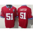 Men's New York Giants #51 Abdul Carter Limited Red Throwback 100 Seasons FUSE Vapor Jersey