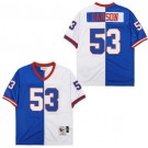 Men's New York Giants #53 Harry Carson Blue White Split Throwback Jersey