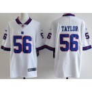 Men's New York Giants #56 Lawrence Taylor Limited White Throwback Vapor Jersey