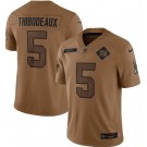 Men's New York Giants #5 Kayvon Thibodeaux Limited Brown 2023 Salute To Service Jersey