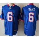Men's New York Giants #6 Jaxson Dart Limited Blue Classic FUSE Vapor Jersey