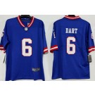 Men's New York Giants #6 Jaxson Dart Limited Blue Classic Vapor Jersey