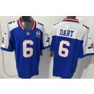 Men's New York Giants #6 Jaxson Dart Limited Blue Thanksgiving 100 Seasons FUSE Vapor Jersey