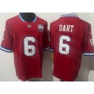 Men's New York Giants #6 Jaxson Dart Limited Red 100 Seasons FUSE Vapor Jersey