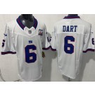 Men's New York Giants #6 Jaxson Dart Limited White Throwback 100 Seasons FUSE Vapor Jersey
