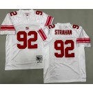 Men's New York Giants #92 Michael Strahan White 2007 Throwback Jersey